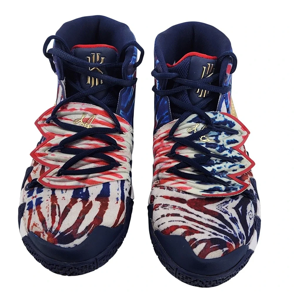 Nike‎ Kybrid S2 Tie Dye USA Red White Blue Gold Basketball Shoes 6.5Y CV0097-400